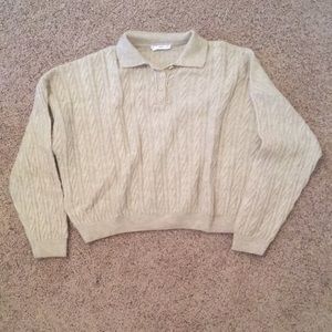 Mango Cream Polo Sweater